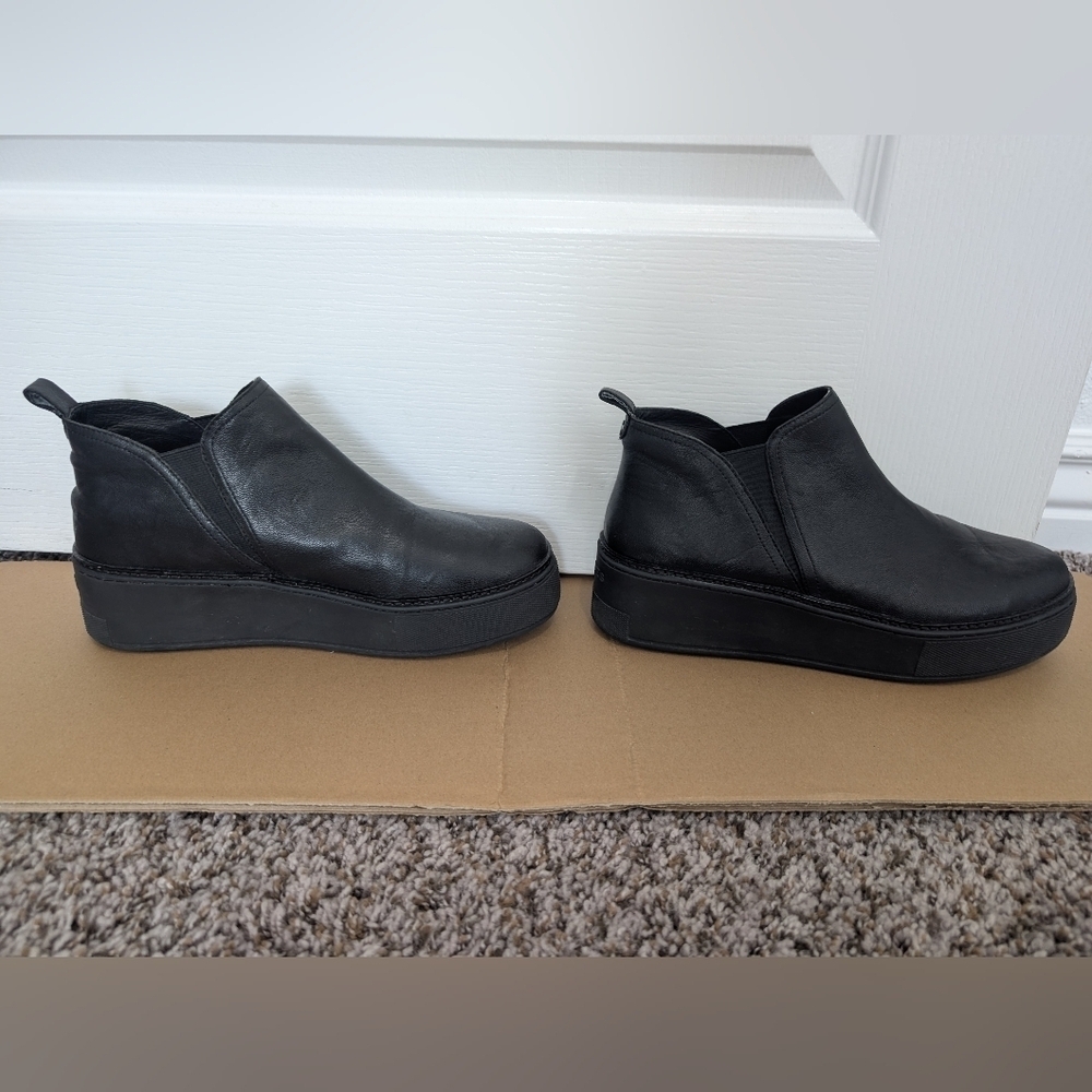 J/SLIDES Mika Solid Black Ankle Boot Platform Slip-Ons - Picture 7 of 12